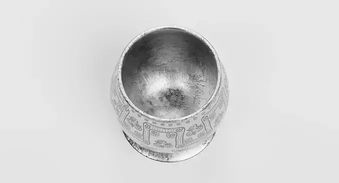 Viking Cup - Ornate Norse Goblet Prop 3D model 4