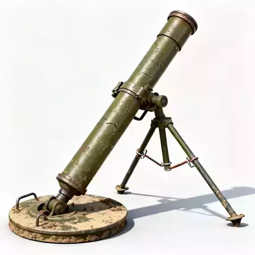 Battle-Worn Infantry Mortar 3D Model