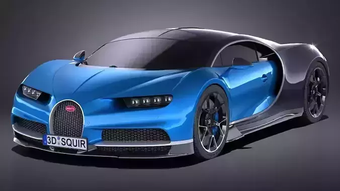 HQ LowPoly Bugatti Chiron 2017
