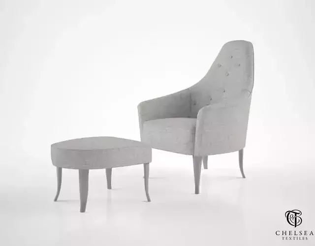 Chelsea Textiles armchair with curved back 3D model