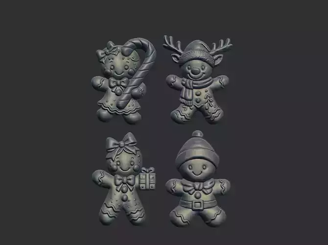 ginger cookie decor set cnc keychain 