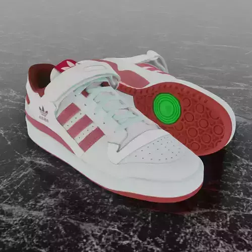 ADIDAS FORUM LOW - RED 3D SHOES