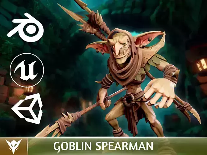 Stylized Goblin Spearman