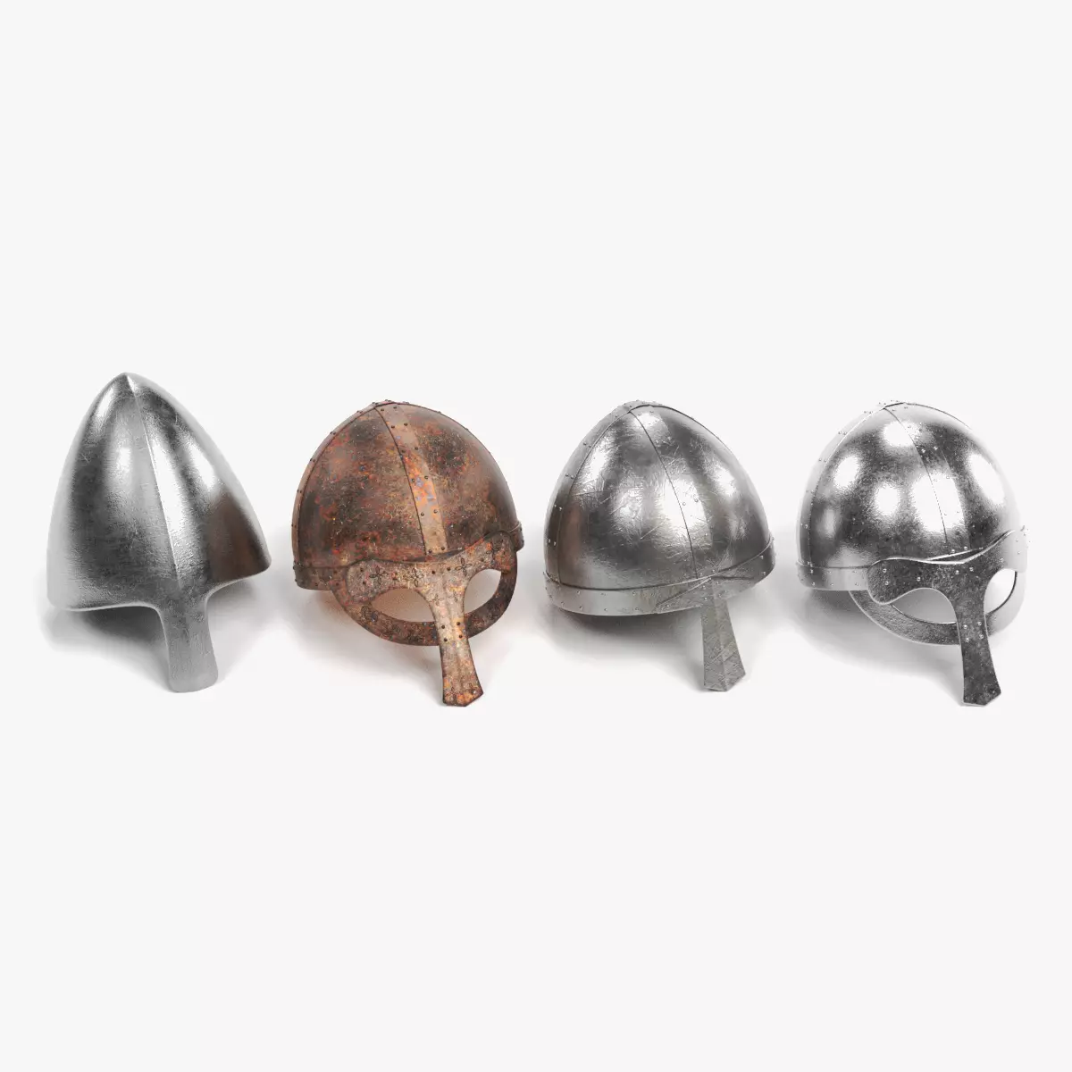 Viking Helmets - Norse Warrior Headgear Set 3D model