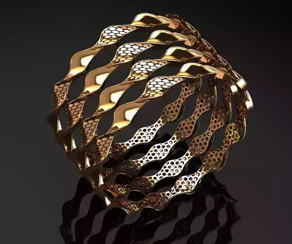 Golden Tides Bangle 60MM-8gm 3D print model