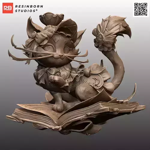 Yuumi Enchanted Familiar Chibi Diorama League of Legends