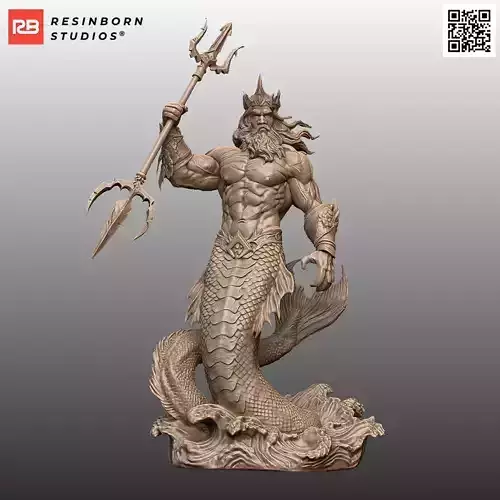 Poseidon God of the Sea Mythic Diorama Greek Mythology