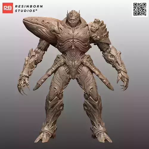 Abyssal Mech Titan Biomechanical Ocean Warrior