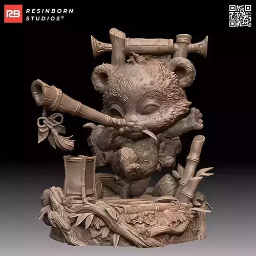 Panda Teemo  Bamboo Forest Chibi Diorama League of Legends