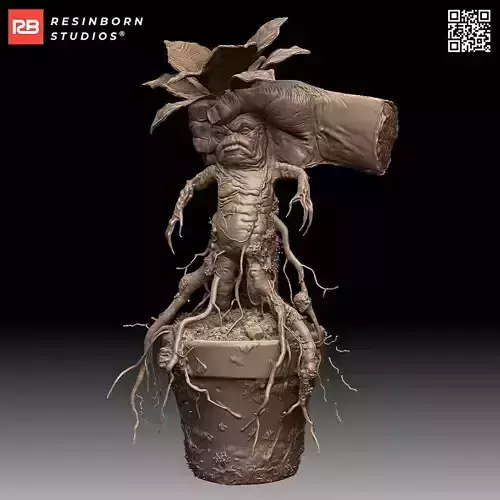 Mandrake Magical Screaming Root Creature Diorama Harry Potter