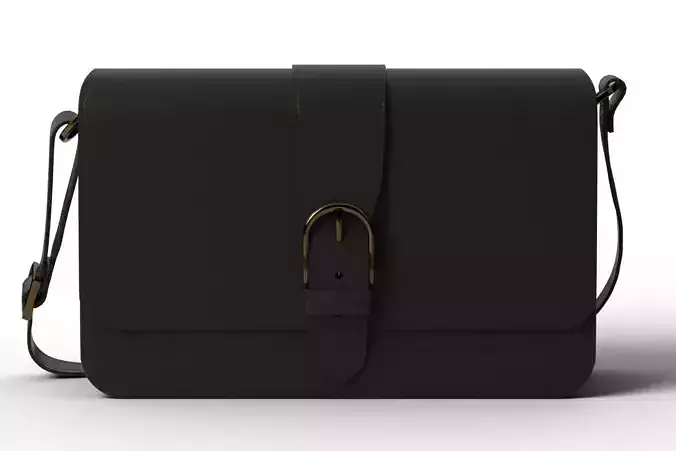 Classic Black Buckle Flap Crossbody Bag - Fossil Style