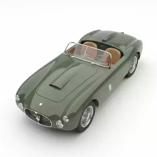 1950s Classic Italian Race Roadster Low-poly 3D model 5