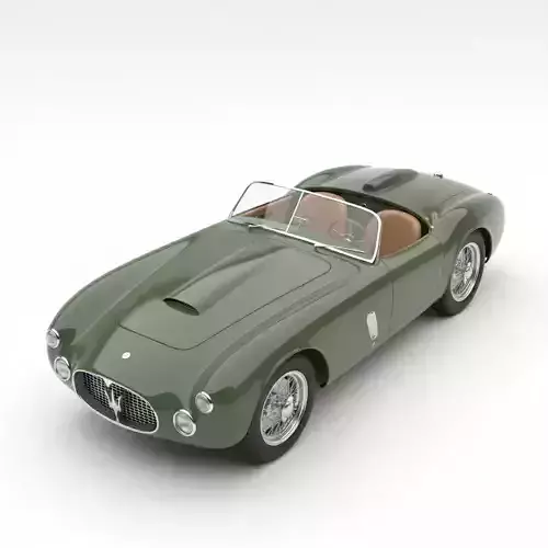 1950s Classic Italian Race Roadster Low-poly 3D model 7