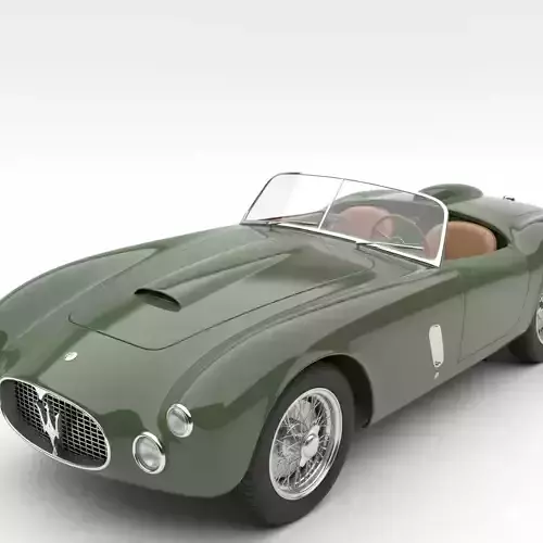 1950s Classic Italian Race Roadster Low-poly 3D model 2