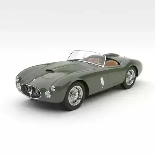 1950s Classic Italian Race Roadster Low-poly 3D model 6