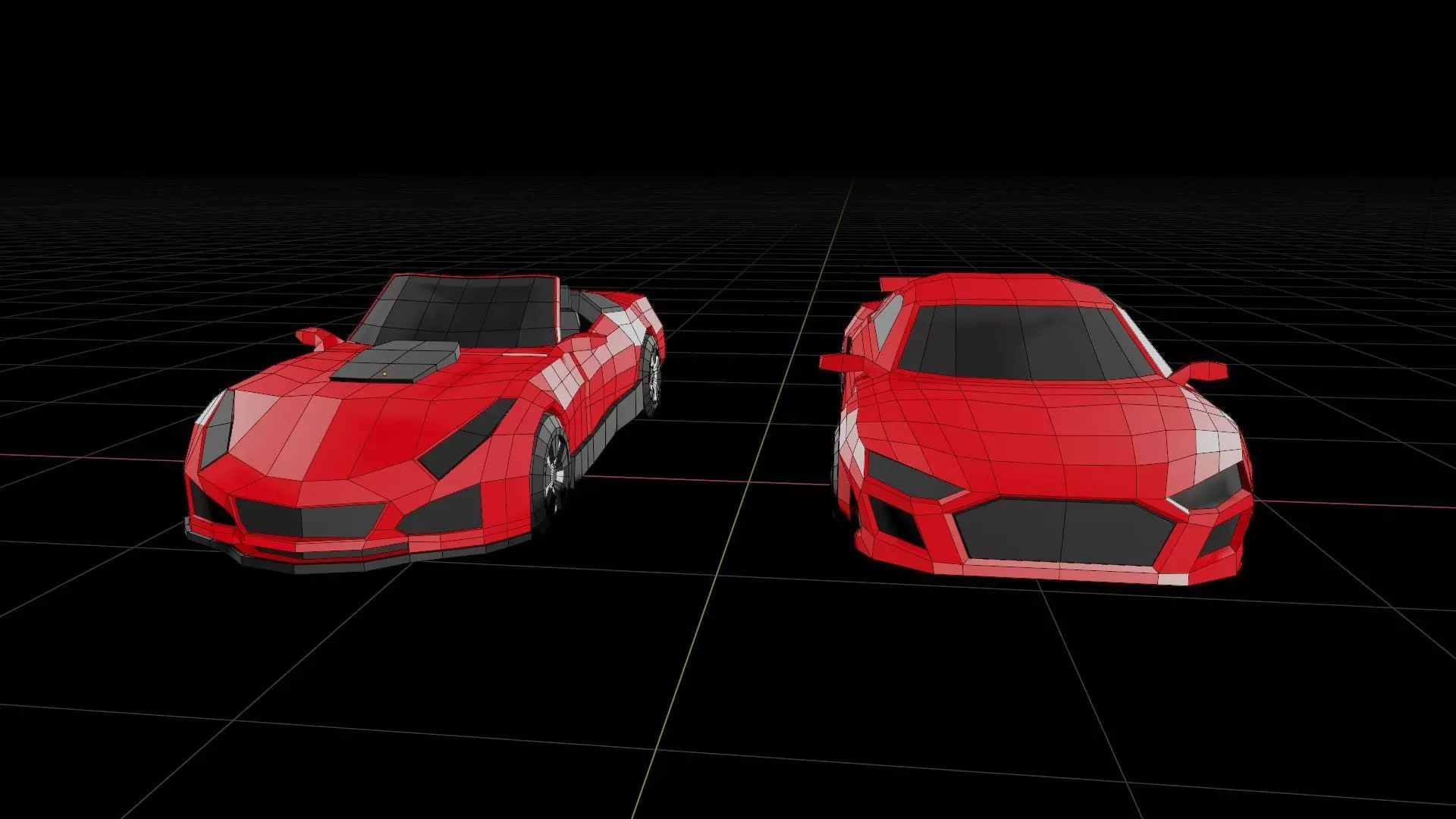 Low Poly Sports Car Pack 3D Model Free low-poly 3D model