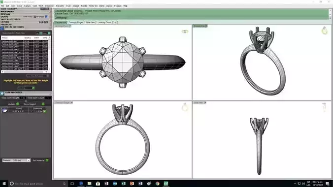 One Carat Round Diamond Solitaire Ring 3dm