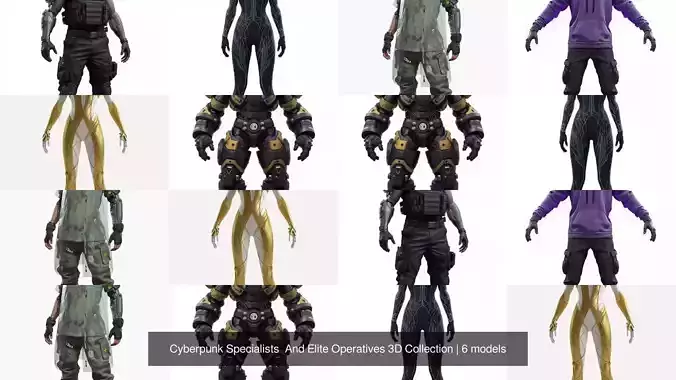 Cyberpunk Specialists  And Elite Operatives 3D Collection