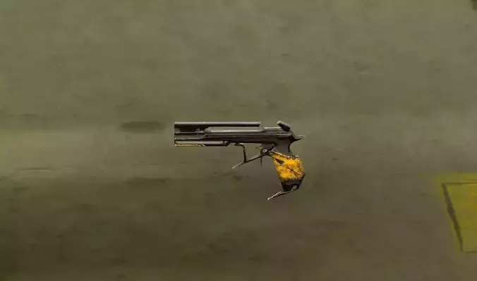 Low Poly Low Res Background Sci-Fi Pistol