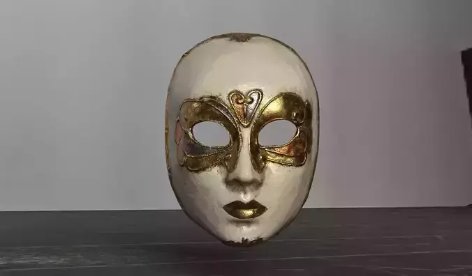 S00078 Venetian Decorative Mask LowPoly