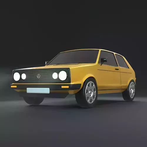 Volkswagen Golf1 - Low poly car Low-poly 3D model
