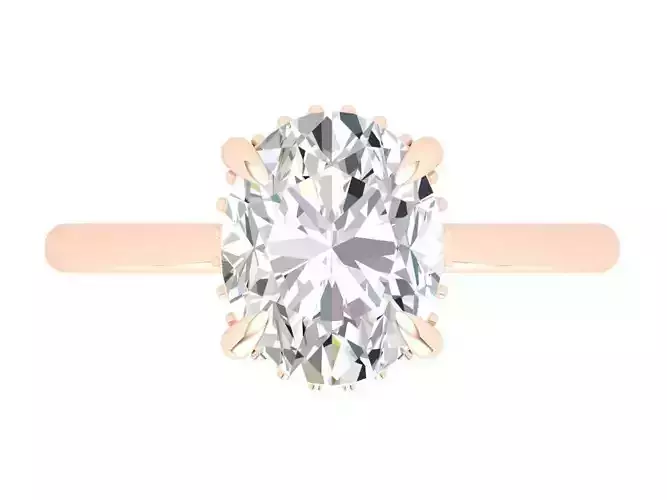 Oval Solitaire With Hidden Halo Basket 3dm