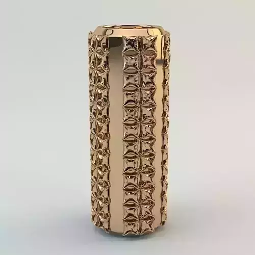 Richmond Interiors - Coral Ceramic Gold Vase 3D model