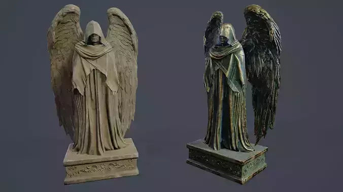 Dark Guardian Angel Statue PBR