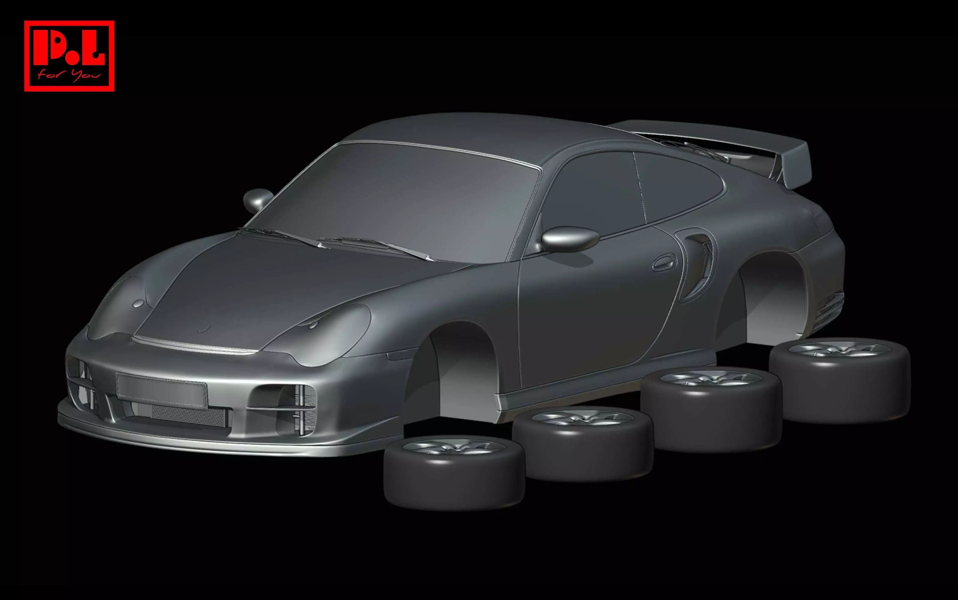 Porsche 911 996 GT2 2001-2005 3D print model