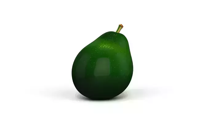 Fresh Green Avocado - Whole and Cut with Core - High Poly 3D print model 2