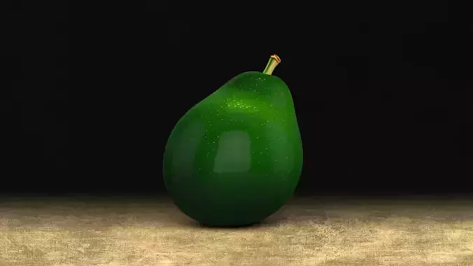 Fresh Green Avocado - Whole and Cut with Core - High Poly 3D print model 3