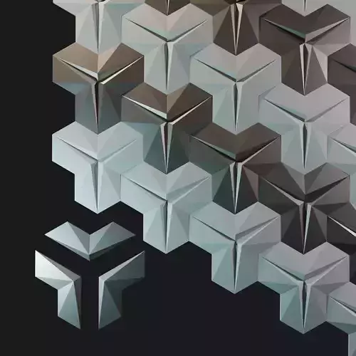 Modern geometric wall panel module