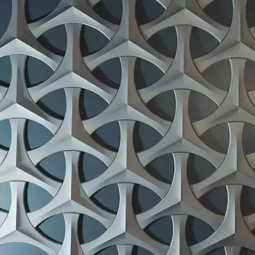 Modern geometric wall panel module 3D print model