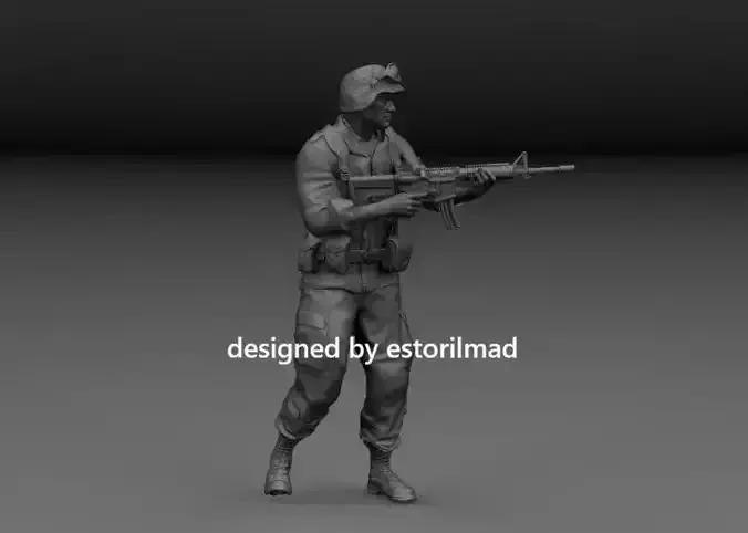 MODERN AMERICAN SOLDIER MARINE DESERT STORM v1