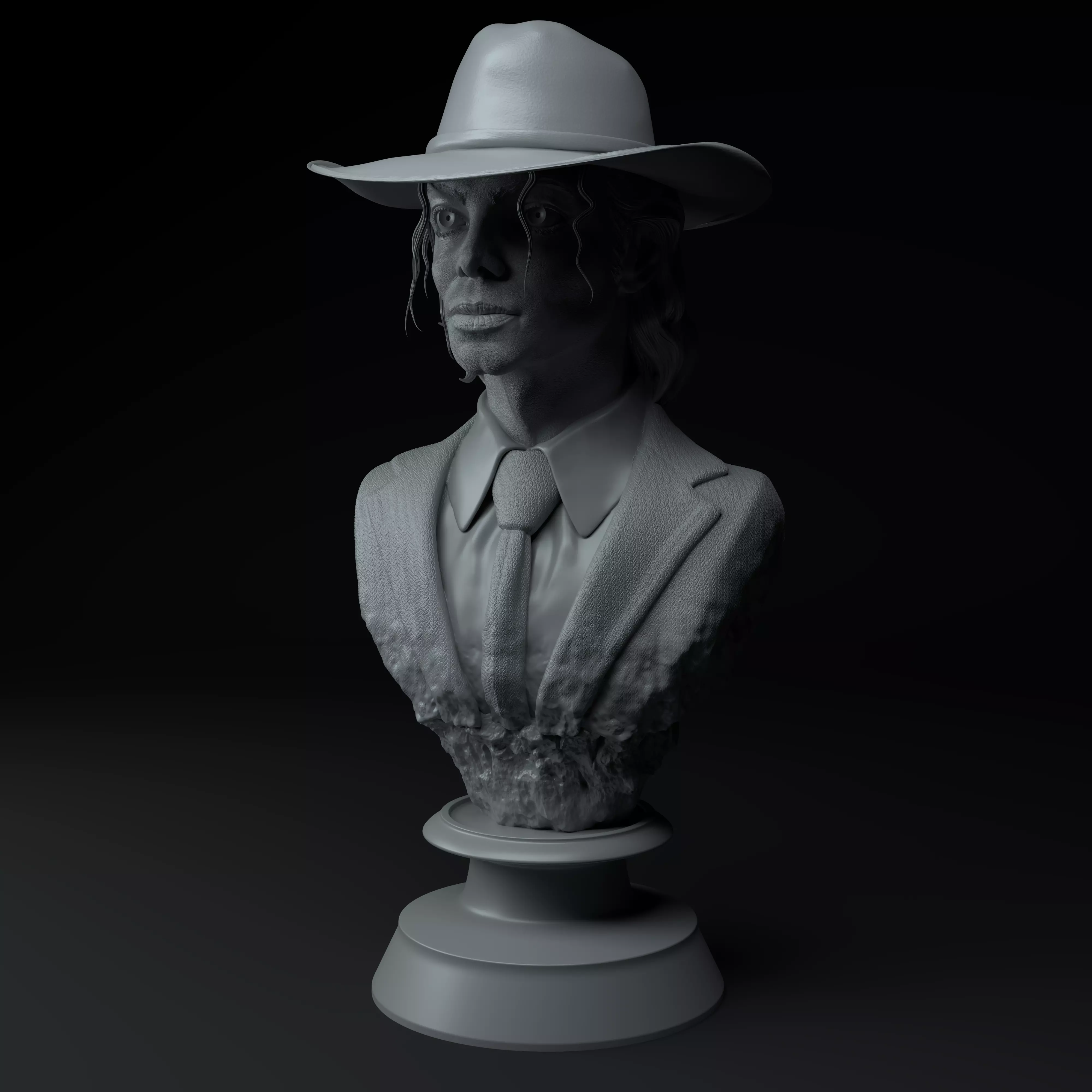 Michael Jackson Hat Edition Premium 3D Bust STL 3D print model