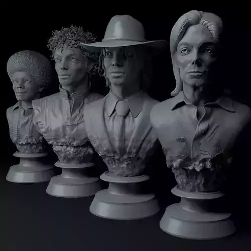 Michael Jackson Four Eras Diorama Edition Premium 3D Busts STL