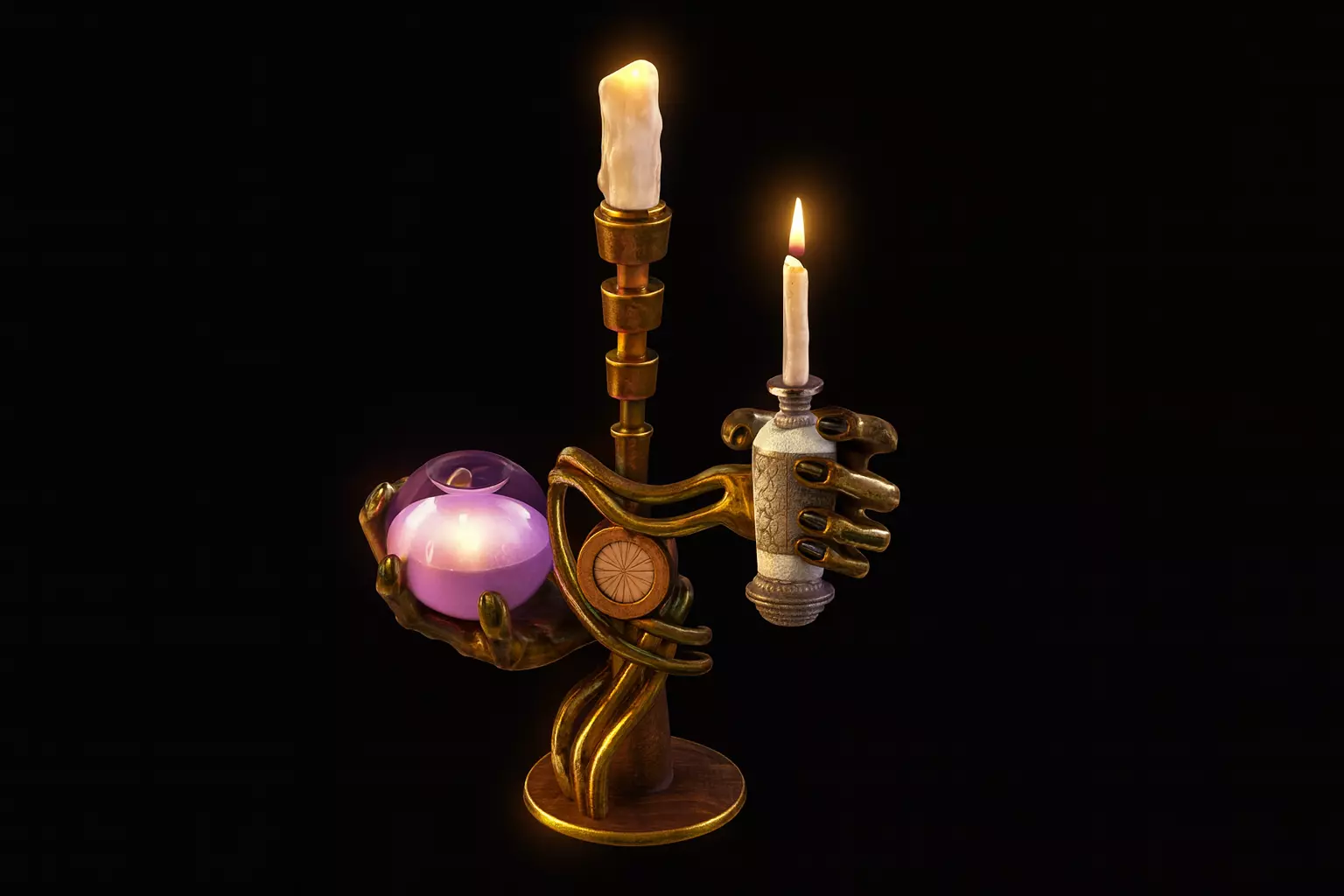 Mystic Bronze Candle Holder Low-poly 3D model