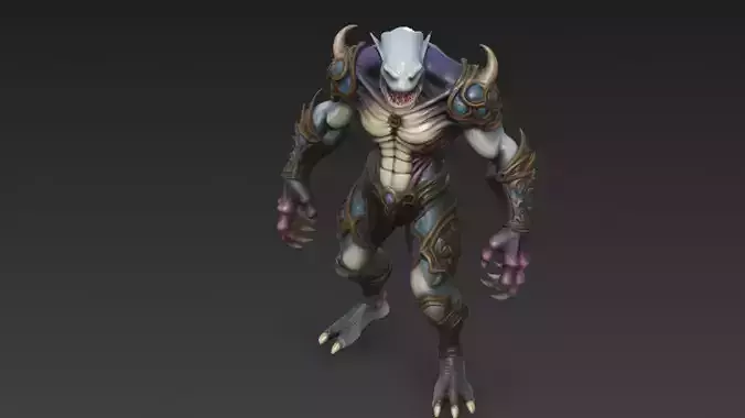 Armored Humanoid Monster Variant 3D Model 3D model