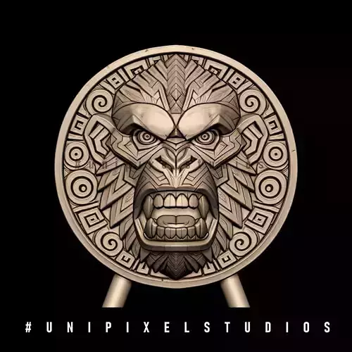 Tribal Gorilla Planter 3D Model STL  Flower Pot 