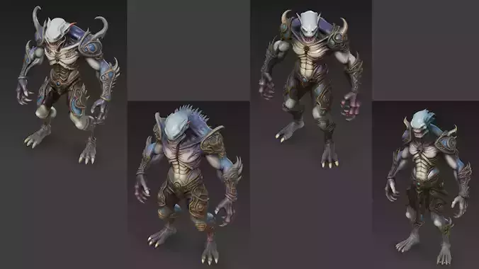 Armored Humanoid Monster Variants Pack 3D Models