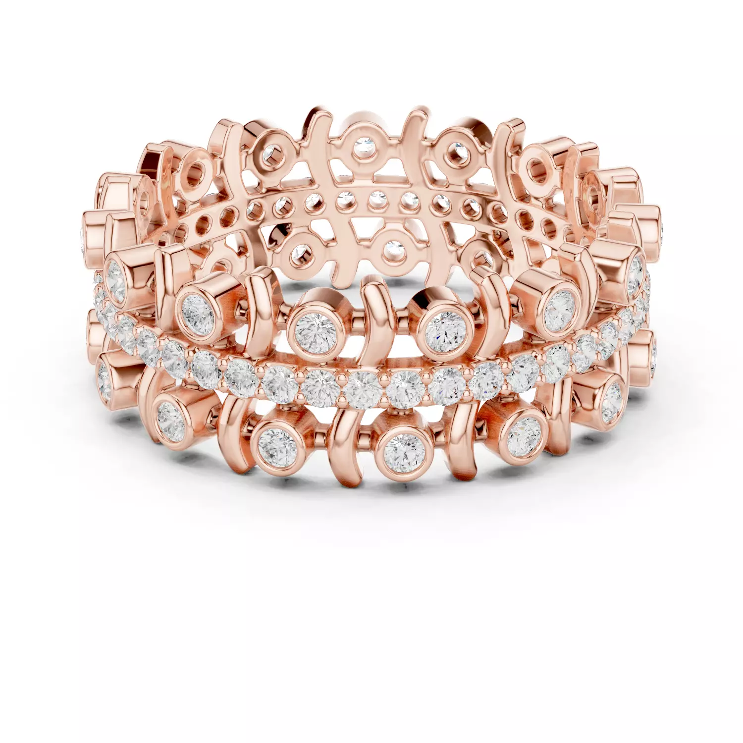 Diamond Band Ring 3dm stl renders animation videos details 3D print model