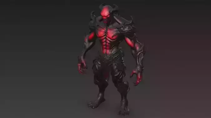 Red Humanoid Monster 3D Model 3D model | CGTrader
