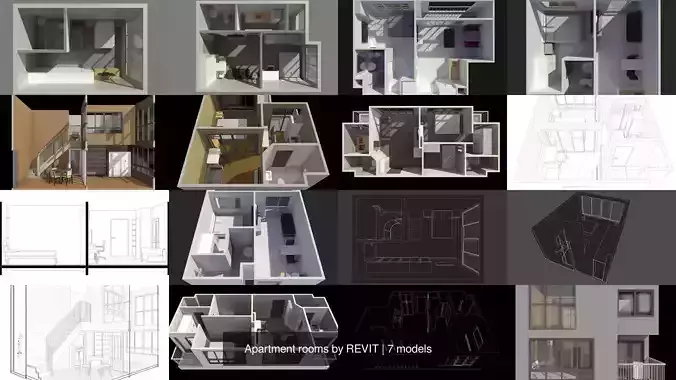 Apartment rooms by REVIT