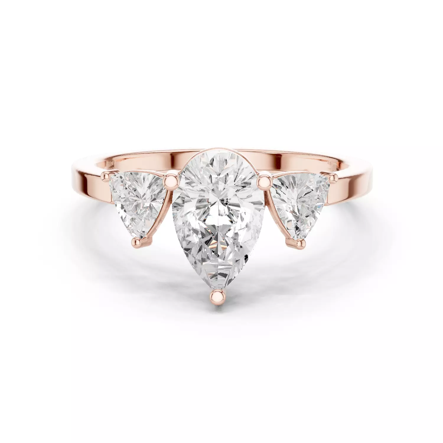 Trio Solitaire Ring 3dm stl renders animation videos details 3D print model