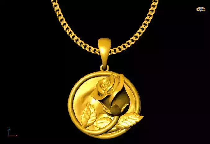 Rose flower pendant charms - one inch pendant