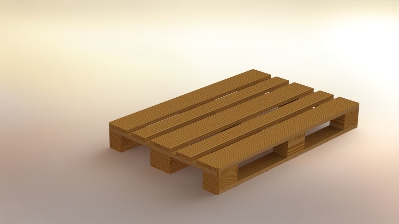 Wooden pallet 3D model_2