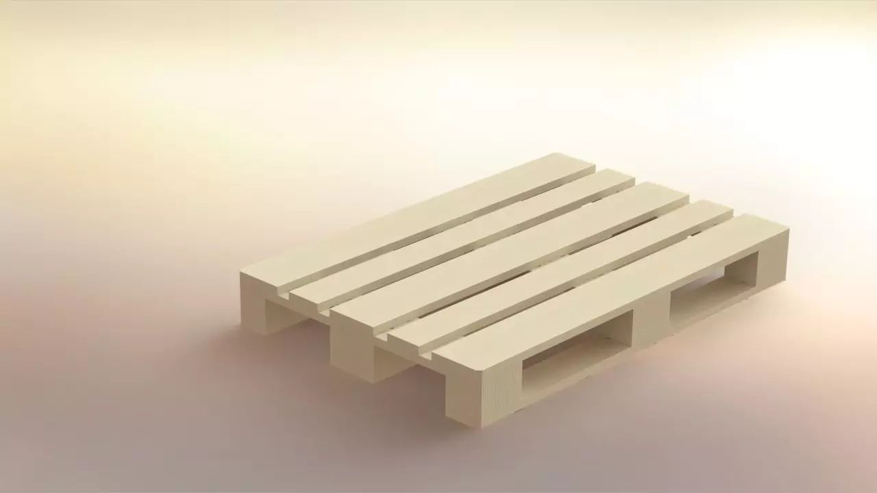 Wooden pallet 3D model_0