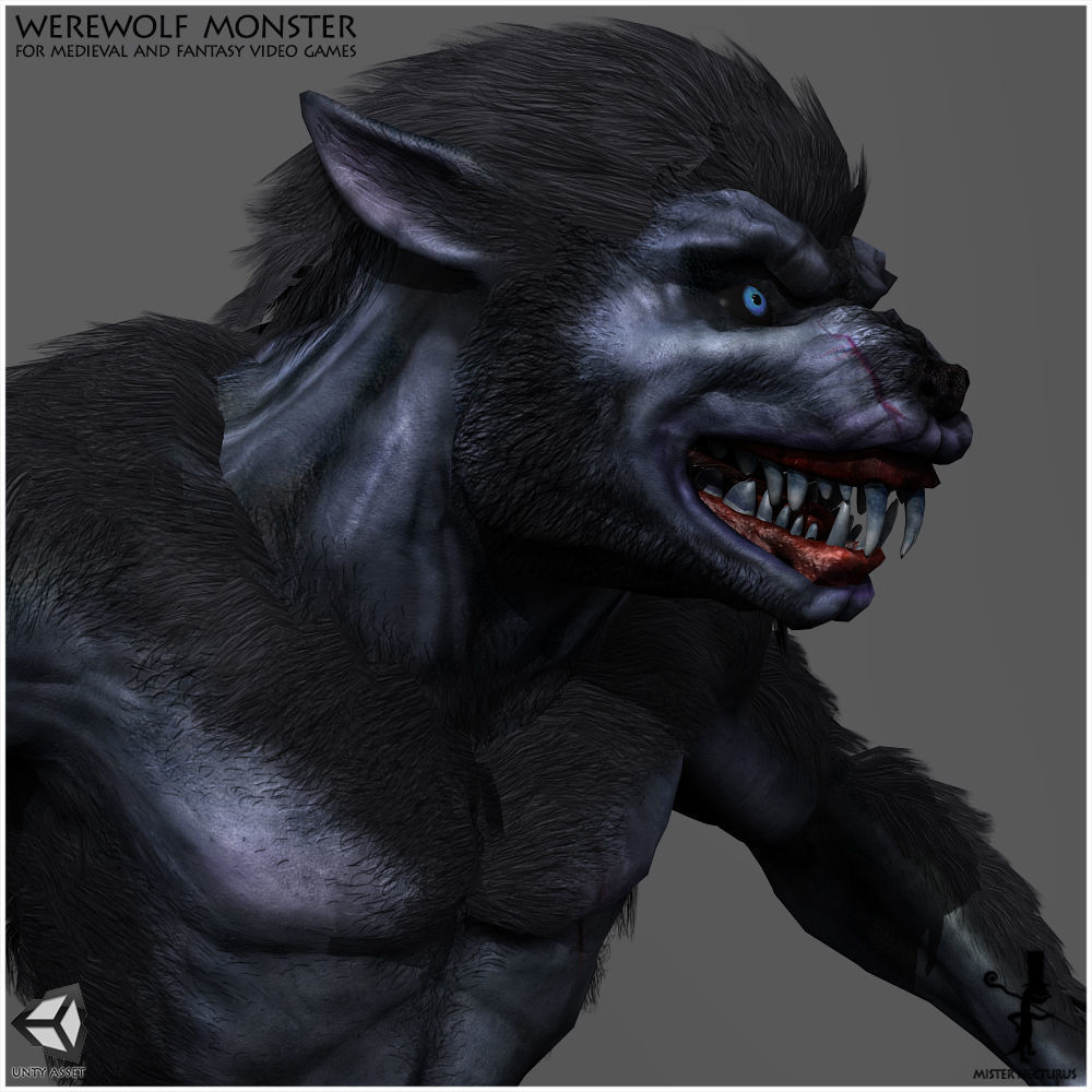 Animated Werewolf Low-poly 3D model_2