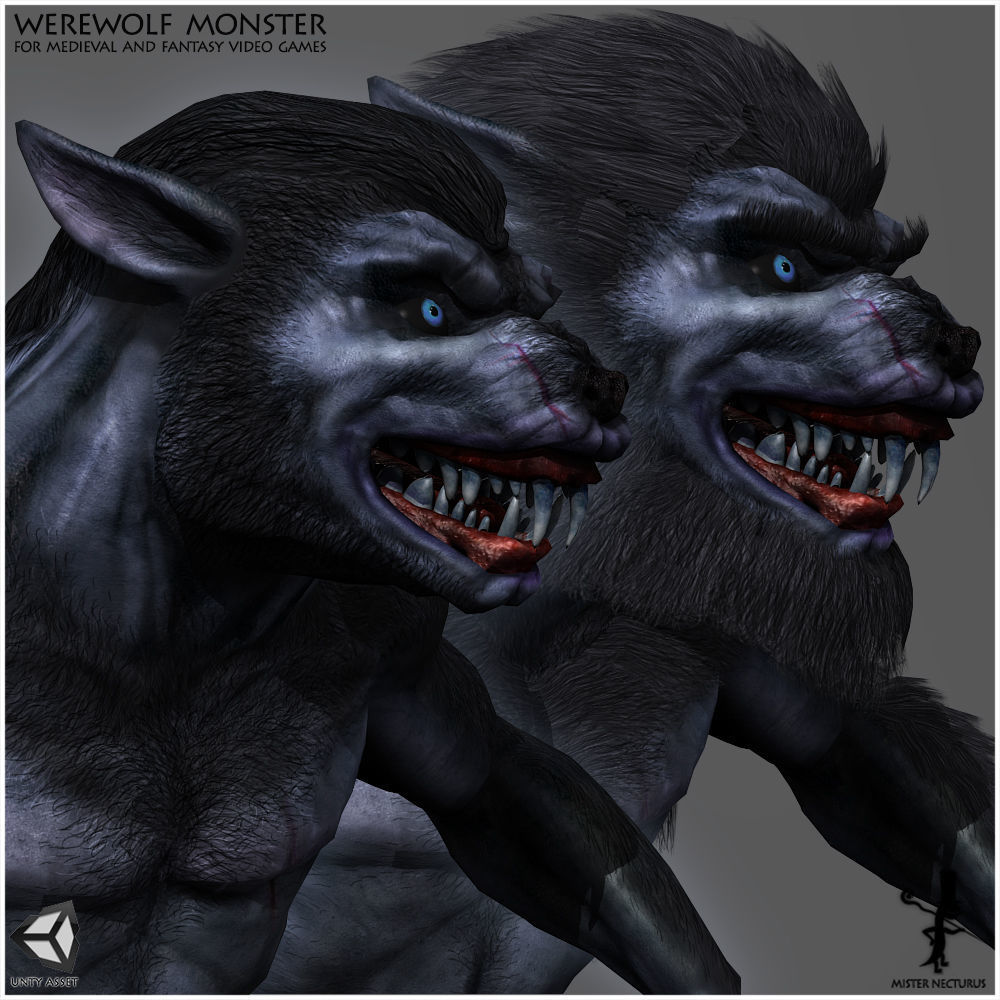 Animated Werewolf Low-poly 3D model_15