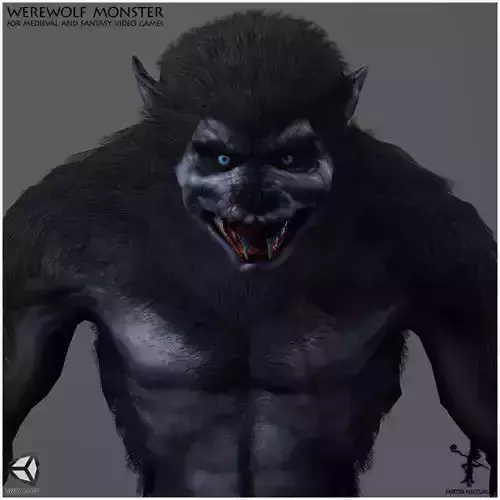 Animated Werewolf Low-poly 3D model